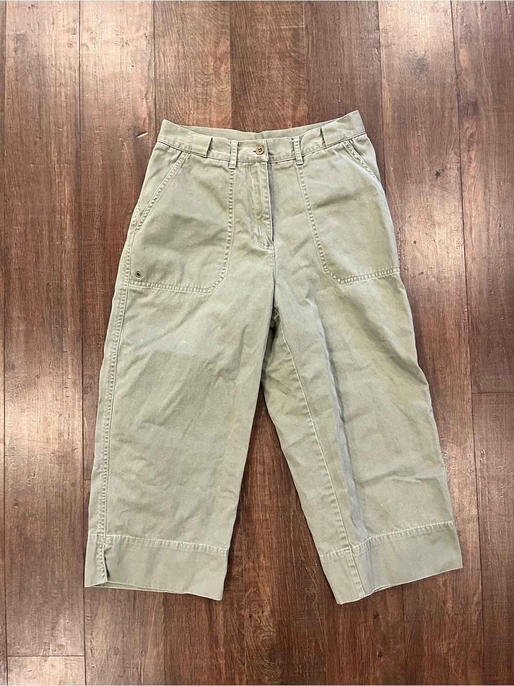 Lauren Ralph Lauren Capri Pants Beige Women’s 8P  100% Cotton Cargo Slit